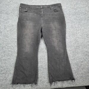 Madewell Jeans Womens 37 Black Curvy Cali Demi Boot High Rise‎ Raw Hem Denim